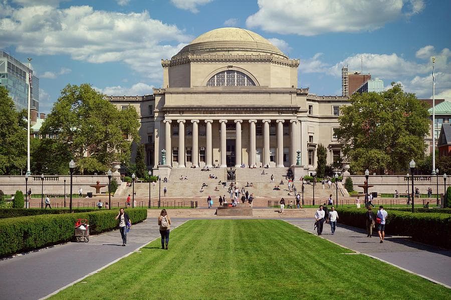 Columbia University campus and Low Memorial Library